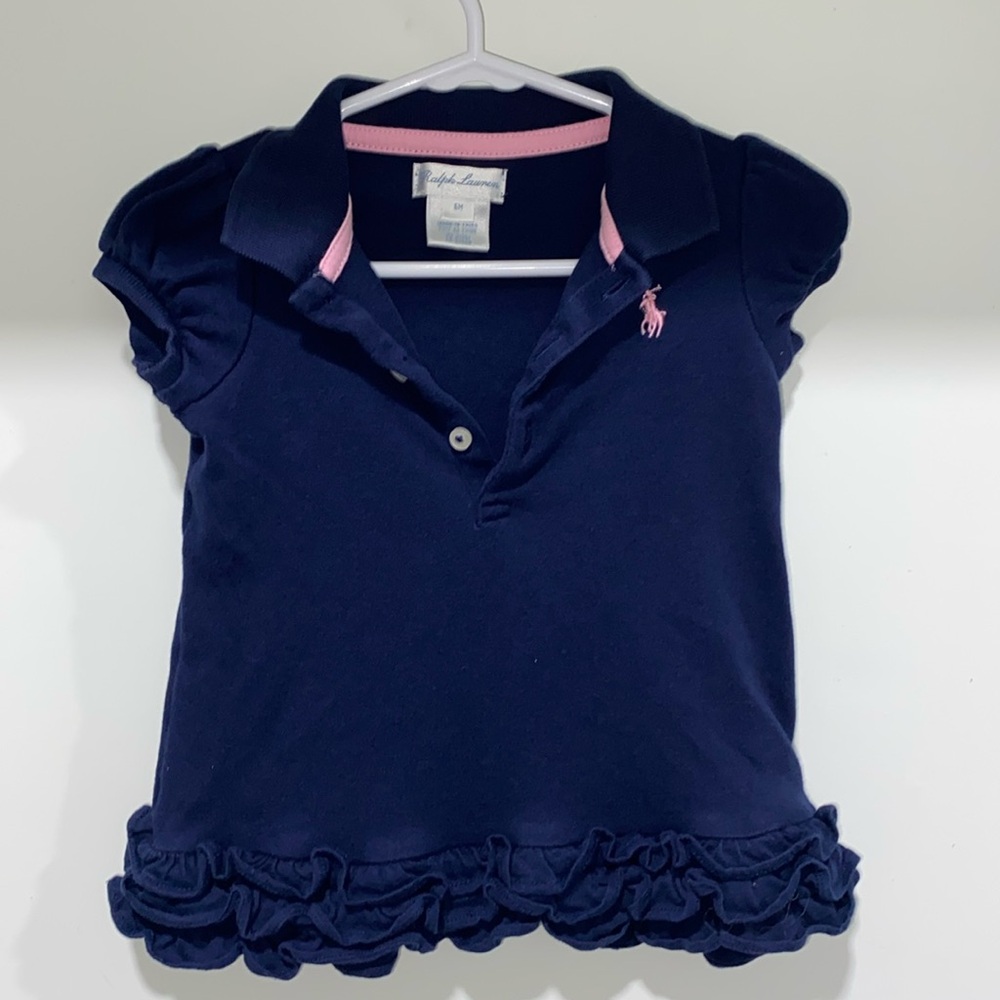 Baby girl Ralph Lauren 6m navy ruffle dress
